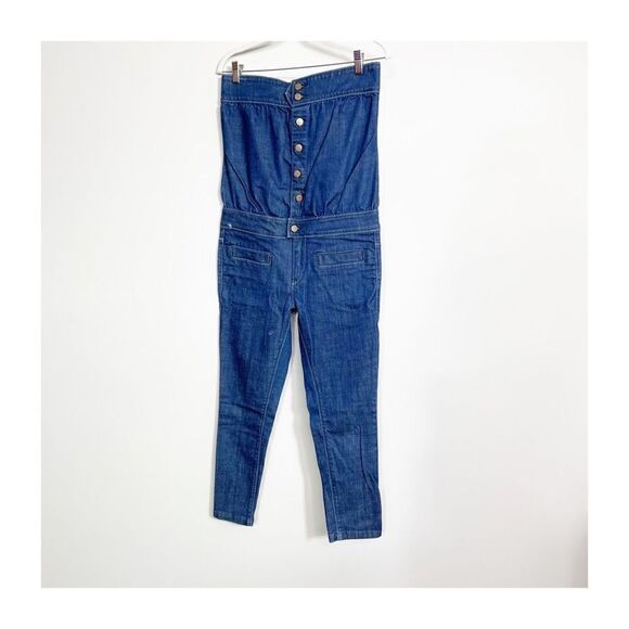 UO Silence & Noise Strapless Denim Jumpsuit Womens Size 2 - Picture 1 of 6